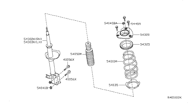 2008 Nissan Altima STRUT Kit Front RH Diagram for E4302JA01A