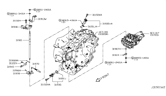 2009 Nissan Altima  Seal-O Ring 12S Diagram for 315261XG0C