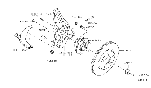 2011 Nissan Altima Bolt-Stopper Diagram for 40038JA20A