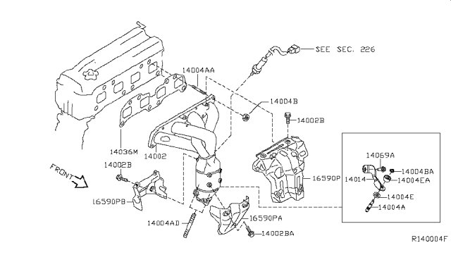 2009 Nissan Altima  Bolt Diagram for 14069EA21A