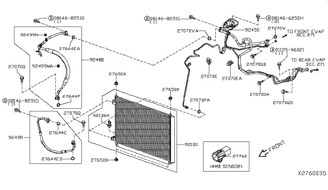 2019 Nissan NV  Condenser & Liquid Tank Assy Diagram for 921009SH0A