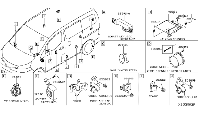 2015 Nissan NV Antenna Assy-Immobiliser Diagram for 28590EL00A