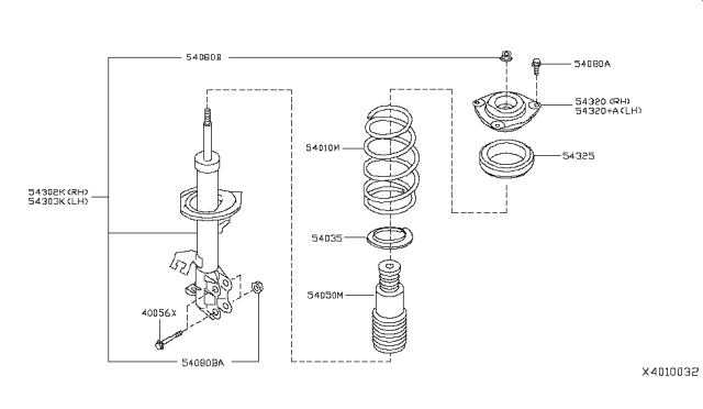 2019 Nissan NV  Bearing-Strut Mounting Diagram for 543253RA0A