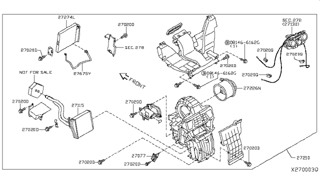 2017 Nissan NV Blower Assembly-Fan Diagram for 272269SH0C