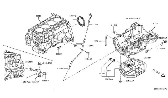 2018 Nissan NV  Gasket-Oil Pan Diagram for 11121C9910