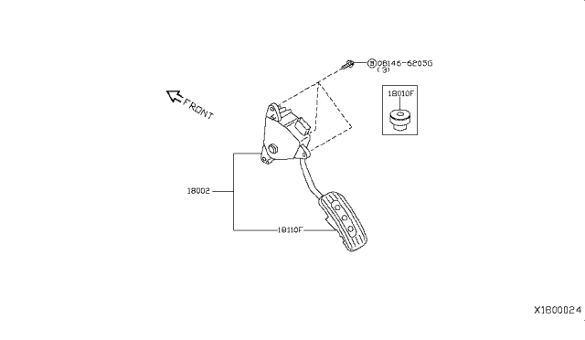 2019 Nissan NV  Lever Complete-Accelerator, W/DRUM Diagram for 180021JY0A