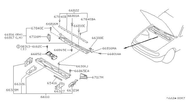 1993 Nissan Sentra Clip Diagram for 65810K2000