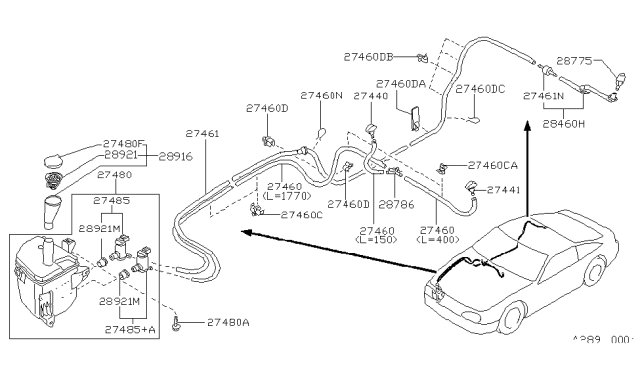 1992 Nissan Sentra  Clip Diagram for 2894561Y10