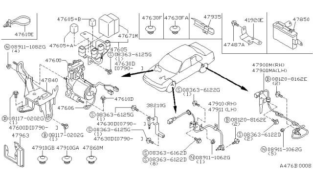 1993 Nissan Sentra Bolt Diagram for 0145600561