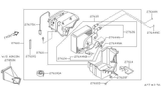1992 Nissan Sentra  Expansion Valve Diagram for 9220065Y00