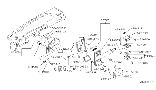 1993 Nissan Sentra Screw Diagram for 0146100871