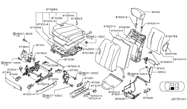 2006 Nissan Murano  Bolt Diagram for 081570301E