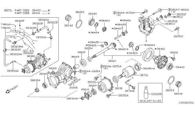 2006 Nissan Murano  Breather Diagram for 383568H500