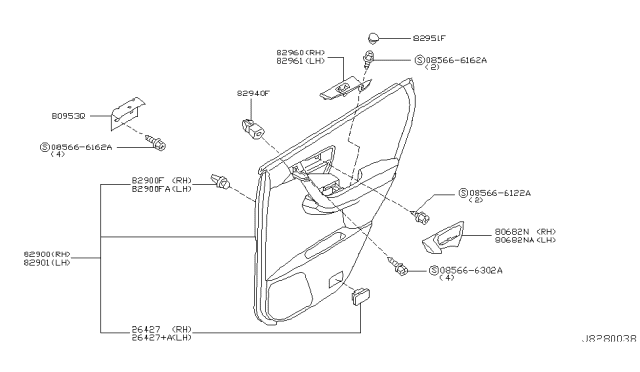 2005 Nissan Murano  Lens-Door Step Lamp Diagram for 26421AD000