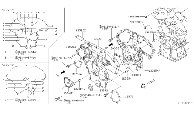 2003 Nissan Murano  Jet-Oil Diagram for 1308131U00