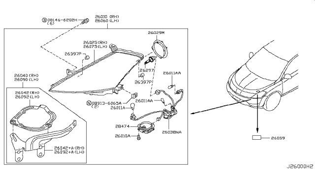 2007 Nissan Murano Control Unit - XENON Head Lamp Diagram for 284748991B