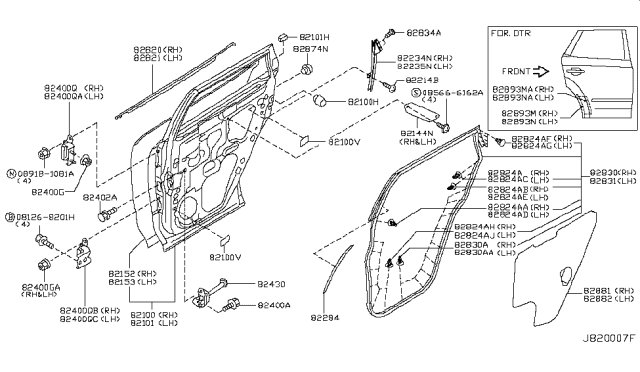 2006 Nissan Murano  Cover Drain Hole Diagram for 8285701M00