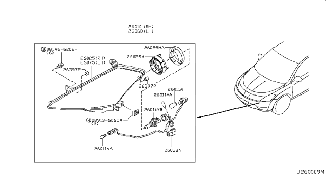 2005 Nissan Murano Cover-Socket Diagram for 26029CA100