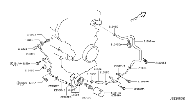 2006 Nissan Murano Bolt Diagram for 119168J10A