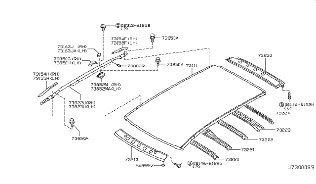 2003 Nissan Murano Cover-Hole Diagram for 74849AG000