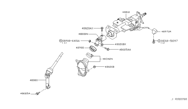 2006 Nissan Murano  Column Assy-Steering, Upper Diagram for 48810CC26A