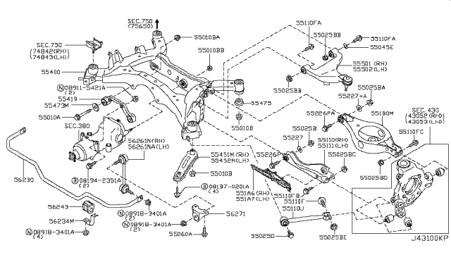 2004 Nissan Murano  Nut-Special Diagram for 552690M010