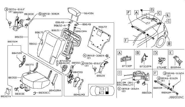 2007 Nissan Murano  Clip Diagram for 2894517V00