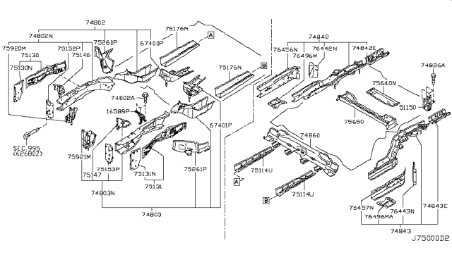 2007 Nissan Murano Bolt Diagram for 01125N0031