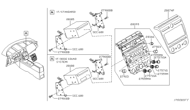2006 Nissan Murano Knob-Radio Diagram for 28043CA100