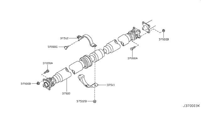2004 Nissan Murano  Shaft Assembly-PROPELLER Diagram for 37000CA000