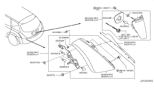 2006 Nissan Murano Lamp Assembly-Rear Combination, LH Diagram for 26555CC20A