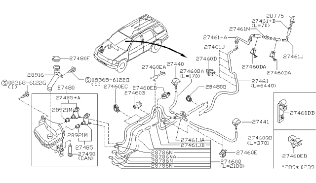 1996 Nissan Pathfinder  Tube Diagram for 27416H8700