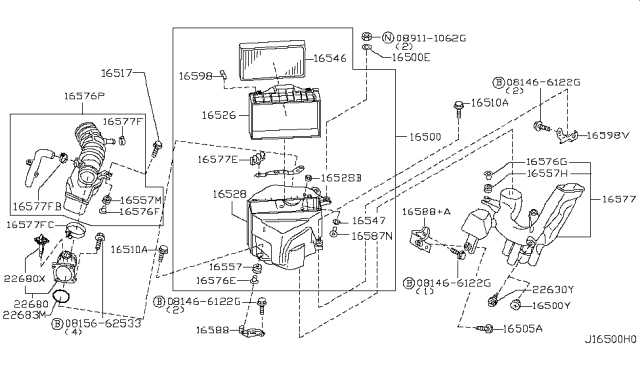 2004 Nissan Pathfinder Seal-O Ring Diagram for 22683CA000