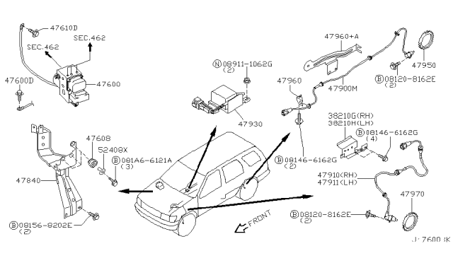 2004 Nissan Pathfinder  Collar - INSULATOR Diagram for 524085W900