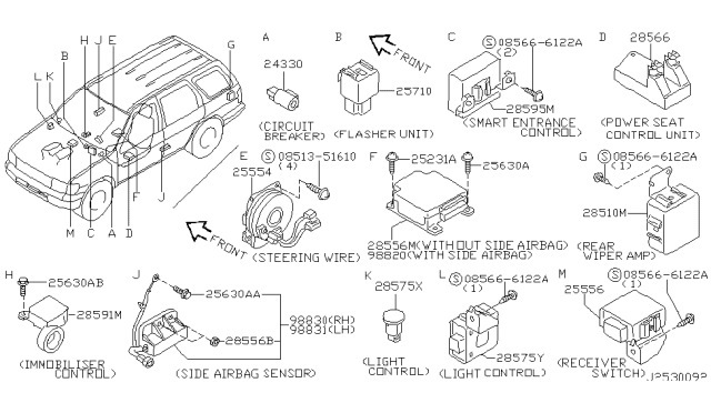 2002 Nissan Pathfinder  Screw Diagram for 0851351610