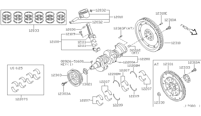 2003 Nissan Pathfinder  DOWEL-PULLEY Diagram for 11022AD200