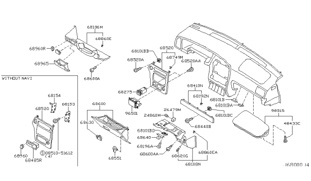 2003 Nissan Pathfinder  Clip Diagram for 9693815U00