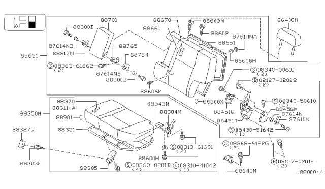 2004 Nissan Pathfinder  Screw Diagram for 083638201B
