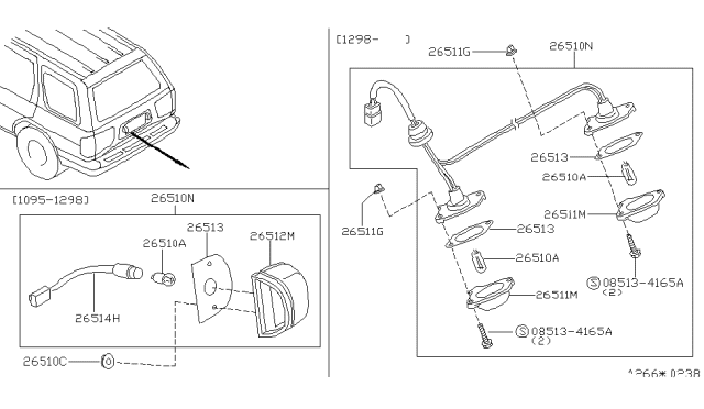 1998 Nissan Pathfinder Screw-Tapping Diagram for 085134165A