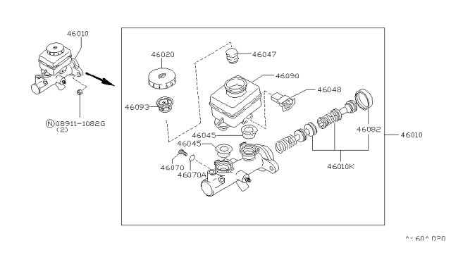 2002 Nissan Pathfinder Tank-Oil Reservoir Diagram for 46091CD000