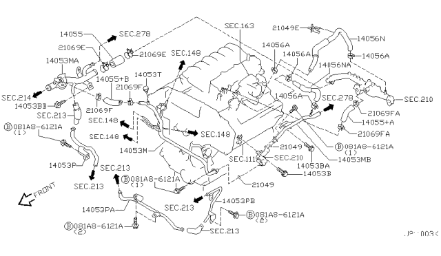 2001 Nissan Pathfinder  Bolt Diagram for 130754W001