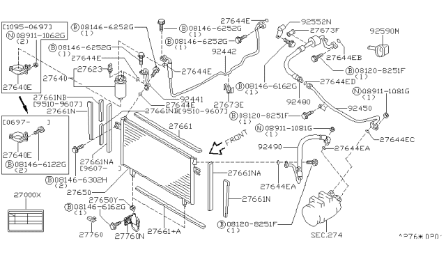 1996 Nissan Pathfinder Insulator Diagram for 1756162J10