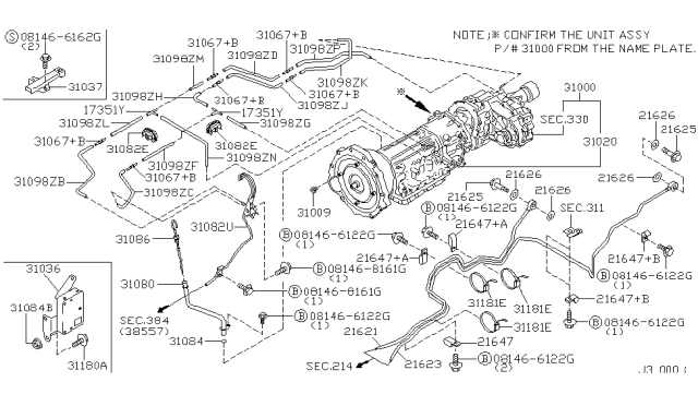 2001 Nissan Pathfinder  Clip Diagram for 242201P600