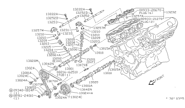 2001 Nissan Pathfinder  Spring-Valve, Outer Diagram for 13203AL611