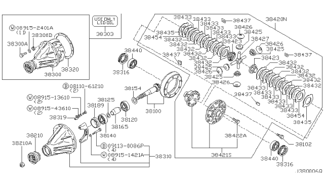 2001 Nissan Pathfinder  Nut Diagram for 371710P000