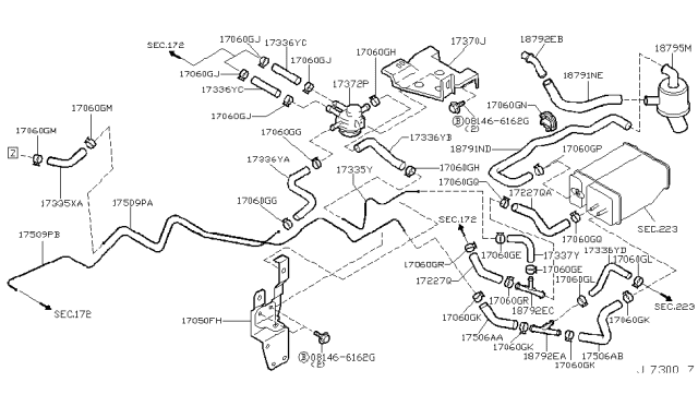 2004 Nissan Pathfinder  Valve Assy-Vacuum Cut Diagram for 173721W200
