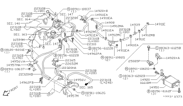 1997 Nissan Pathfinder Sensor-Boost Diagram for 223651S700