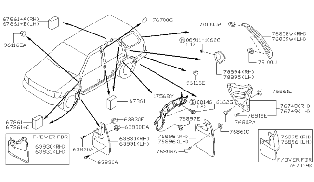 2002 Nissan Pathfinder  Plug Rubber Diagram for 64899CR000