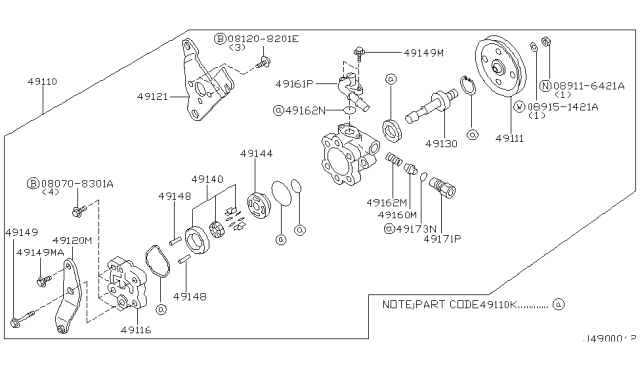 2001 Nissan Pathfinder  Cap-Oil Tank Diagram for 491167P900