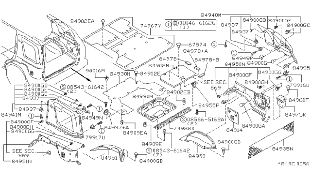 2001 Nissan Pathfinder Plug-Rubber Diagram for 7481624U08
